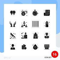 16 Universal Solid Glyphs Set for Web and Mobile Applications tips business tips print advertising tips release Editable Vector Design Elements