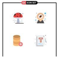 4 Thematic Vector Flat Icons and Editable Symbols of amanita sal poison shop add Editable Vector Design Elements