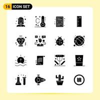 16 Creative Icons for Modern website design and responsive mobile apps 16 Glyph Symbols Signs on White Background 16 Icon Pack vector