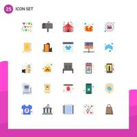 Flat Color Pack of 25 Universal Symbols of note data fair analytics firewall Editable Vector Design Elements