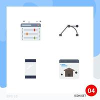 Pack of 4 creative Flat Icons of equalizer mobile web setting point iphone Editable Vector Design Elements