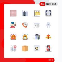 Universal Icon Symbols Group of 16 Modern Flat Colors of communication man school delivery film Editable Pack of Creative Vector Design Elements