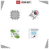 4 Universal Flat Icons Set for Web and Mobile Applications patch science statistics energy education Editable Vector Design Elements