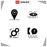 4 Icons Solid Style Grid Based Creative Glyph Symbols for Website Design Simple Solid Icon Signs Isolated on White Background 4 Icon Set vector