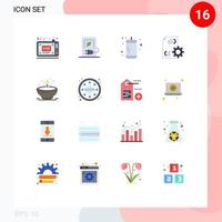 Modern Set of 16 Flat Colors and symbols such as diya file vehicle development tomato Editable Pack of Creative Vector Design Elements
