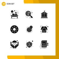 Pictogram Set of 9 Simple Solid Glyphs of business monitor search infrared money Editable Vector Design Elements