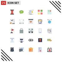 conjunto de 25 iconos de interfaz de usuario modernos signos de símbolos para documentos pros archivo calculadora matemática elementos de diseño vectorial editables vector