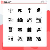 16 Creative Icons Modern Signs and Symbols of camera return music investment kill Editable Vector Design Elements