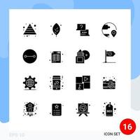 16 iconos creativos signos y símbolos modernos de creencias envío encontrar ubicación destino elementos de diseño vectorial editables vector