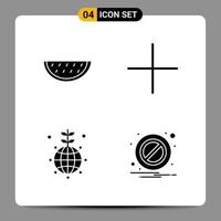 4 Black Icon Pack Glyph Symbols Signs for Responsive designs on white background 4 Icons Set vector