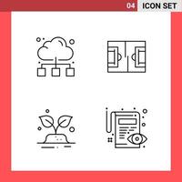 4 Icon Pack Line Style Outline Symbols on White Background Simple Signs for general designing vector