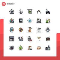 25 Creative Icons Modern Signs and Symbols of truck delivery power sets discover people Editable Vector Design Elements