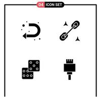 4 Universal Solid Glyph Signs Symbols of arrow gambling left seo devices Editable Vector Design Elements