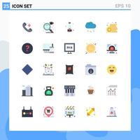 Modern Set of 25 Flat Colors and symbols such as currency weather beverage storm cloud Editable Vector Design Elements