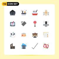 16 Creative Icons Modern Signs and Symbols of heart laptop ship science data Editable Pack of Creative Vector Design Elements