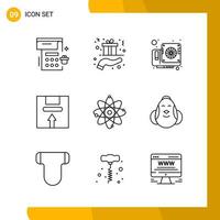 9 Icon Set Line Style Icon Pack Outline Symbols isolated on White Backgound for Responsive Website Designing vector