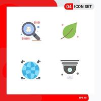 Pictogram Set of 4 Simple Flat Icons of spy ware internet nature music iot Editable Vector Design Elements