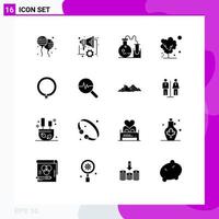 Pack of 16 Modern Solid Glyphs Signs and Symbols for Web Print Media such as accessories tree tube soil dry Editable Vector Design Elements