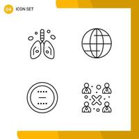 4 Icon Set Line Style Icon Pack Outline Symbols isolated on White Backgound for Responsive Website Designing vector