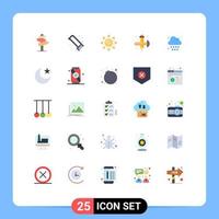 Universal Icon Symbols Group of 25 Modern Flat Colors of cloud graphic beach drawing design Editable Vector Design Elements