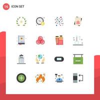 16 Creative Icons Modern Signs and Symbols of guide book fire spring file Editable Pack of Creative Vector Design Elements