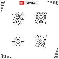 4 Icons Line Style Grid Based Creative Outline Symbols for Website Design Simple Line Icon Signs Isolated on White Background 4 Icon Set vector