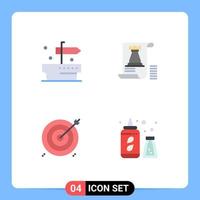 4 Universal Flat Icons Set for Web and Mobile Applications ship business document planning financial Editable Vector Design Elements