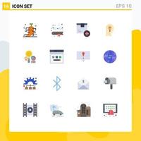 Modern Set of 16 Flat Colors and symbols such as search mind box idea business Editable Pack of Creative Vector Design Elements