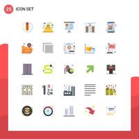 Universal Icon Symbols Group of 25 Modern Flat Colors of file shopping chart online shop cart Editable Vector Design Elements