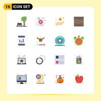16 Thematic Vector Flat Colors and Editable Symbols of analytics furniture dollar drawer help Editable Pack of Creative Vector Design Elements