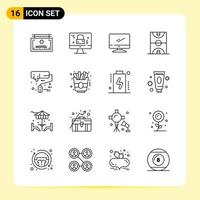 16 Creative Icons for Modern website design and responsive mobile apps 16 Outline Symbols Signs on White Background 16 Icon Pack vector