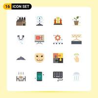 Universal Icon Symbols Group of 16 Modern Flat Colors of plumber leak strategy nature ecology Editable Pack of Creative Vector Design Elements