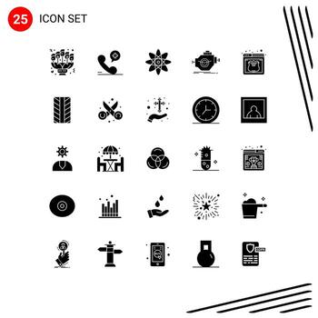 Universal Icon Symbols Group of 25 Modern Solid Glyphs of hosting motor hospital machine engine Editable Vector Design Elements