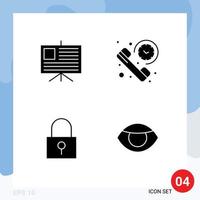 Universal Icon Symbols Group of Modern Solid Glyphs of analytics password call summary secure password Editable Vector Design Elements