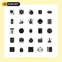 Set of 25 Modern UI Icons Symbols Signs for eyes eye halloween key locker Editable Vector Design Elements