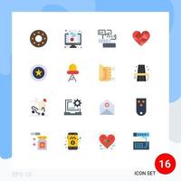 16 Universal Flat Colors Set for Web and Mobile Applications gift like book love study Editable Pack of Creative Vector Design Elements