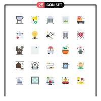 Pictogram Set of 25 Simple Flat Colors of protection photo architecture layout institute Editable Vector Design Elements