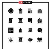 Stock Vector Icon Pack of 16 Line Signs and Symbols for scroll aester real estate data card Editable Vector Design Elements