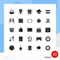 paquete de iconos vectoriales de stock de 25 signos y símbolos de línea para elementos de diseño vectorial editables de foto de archivo de bus de nube de barco vector