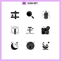 Stock Vector Icon Pack of 9 Line Signs and Symbols for tool design design build art Editable Vector Design Elements