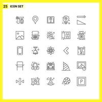 Set of 25 Modern UI Icons Symbols Signs for sort molecule corss model bulb Editable Vector Design Elements