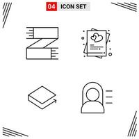 4 Icons Line Style Grid Based Creative Outline Symbols for Website Design Simple Line Icon Signs Isolated on White Background 4 Icon Set vector