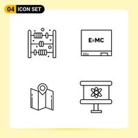 4 Creative Icons for Modern website design and responsive mobile apps 4 Outline Symbols Signs on White Background 4 Icon Pack vector