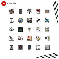 paquete de iconos vectoriales de stock de 25 signos y símbolos de línea para bolso de mano maleta bolsa de datos cumpleaños elementos de diseño vectorial editables vector