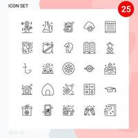 25 Creative Icons Modern Signs and Symbols of study education sun analysis spring cloud Editable Vector Design Elements