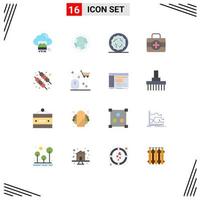 Group of 16 Modern Flat Colors Set for bbq ic jewelry medici worm Editable Pack of Creative Vector Design Elements