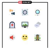 Set of 9 Modern UI Icons Symbols Signs for computer creative makeup wedding love Editable Vector Design Elements