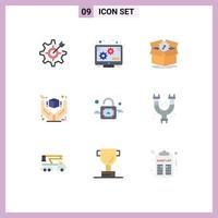 conjunto de 9 iconos modernos de la interfaz de usuario signos de símbolos para el producto gran carga mejor trabajo elementos de diseño vectorial editables vector