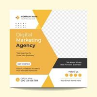 Modern Digital Marketing Agency Social Media Post Template Design vector