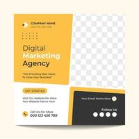 Modern Digital Marketing Agency Social Media Post Template Design vector